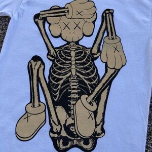KAWS White Tee with Skeleton Graphic